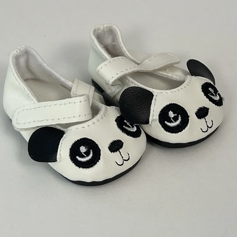 Panda Bear Doll Shoes White Mary Jane Shoes for Dolls‎ Cute Costume